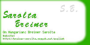 sarolta breiner business card